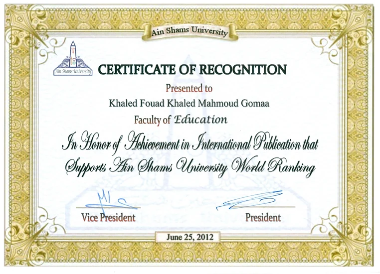Document supporting Distinguished Scientific Publication Award