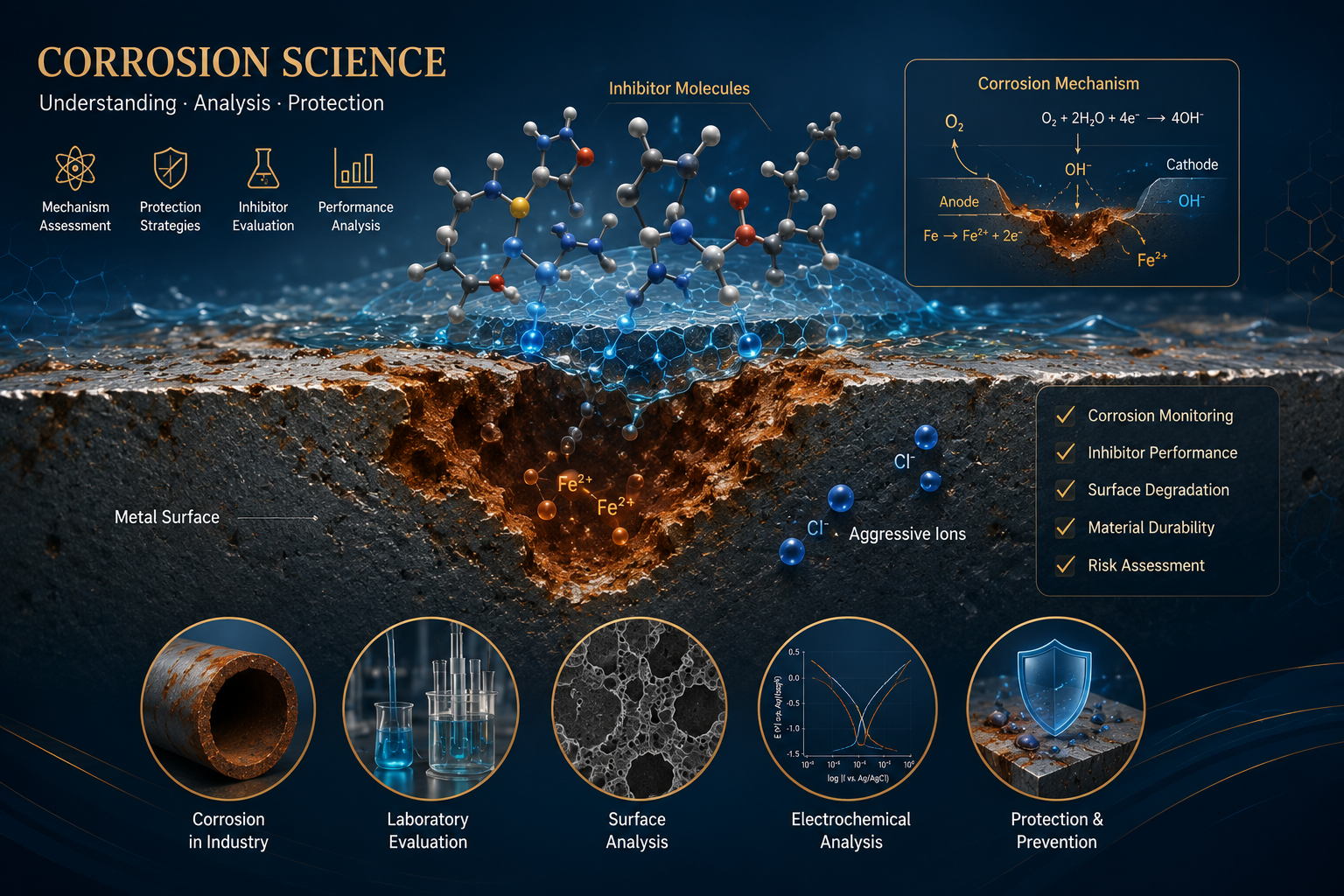 Corrosion science assessment and materials protection